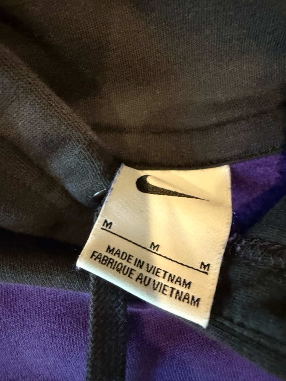 Nike Men's WCU Colorblock Crewneck Hoodie - Purple/Black/Cream - Picture 3 of 4